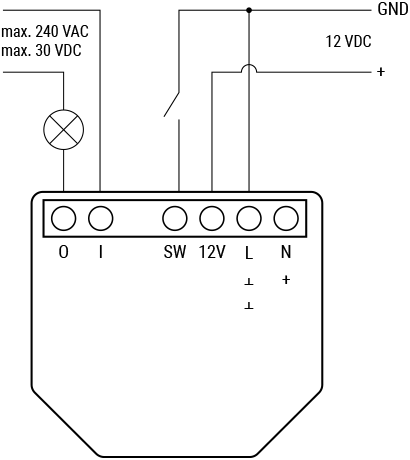 Shelly Plus 1 12 V power supply wiring