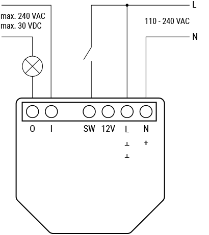 Shelly Plus 1 AC power supply wiring