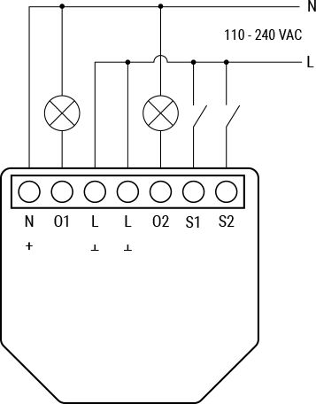 Shelly Plus 2PM AC wiring