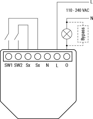 Shelly 1L wiring without Neutral