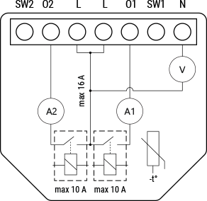 Shelly 2.5 internal schematics